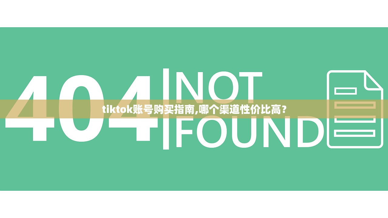 tiktok账号购买指南,哪个渠道性价比高?